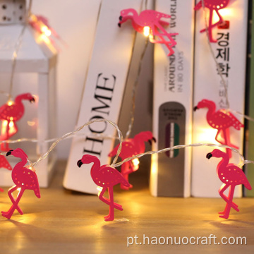 lâmpada flamingo string coração decoração fresca ferro forjado